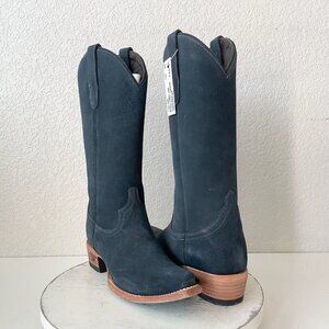 Lane EMMA JANE Womens Cowboy Boots 7.5 Navy Suede Western Cowgirl Mid Calf Tall